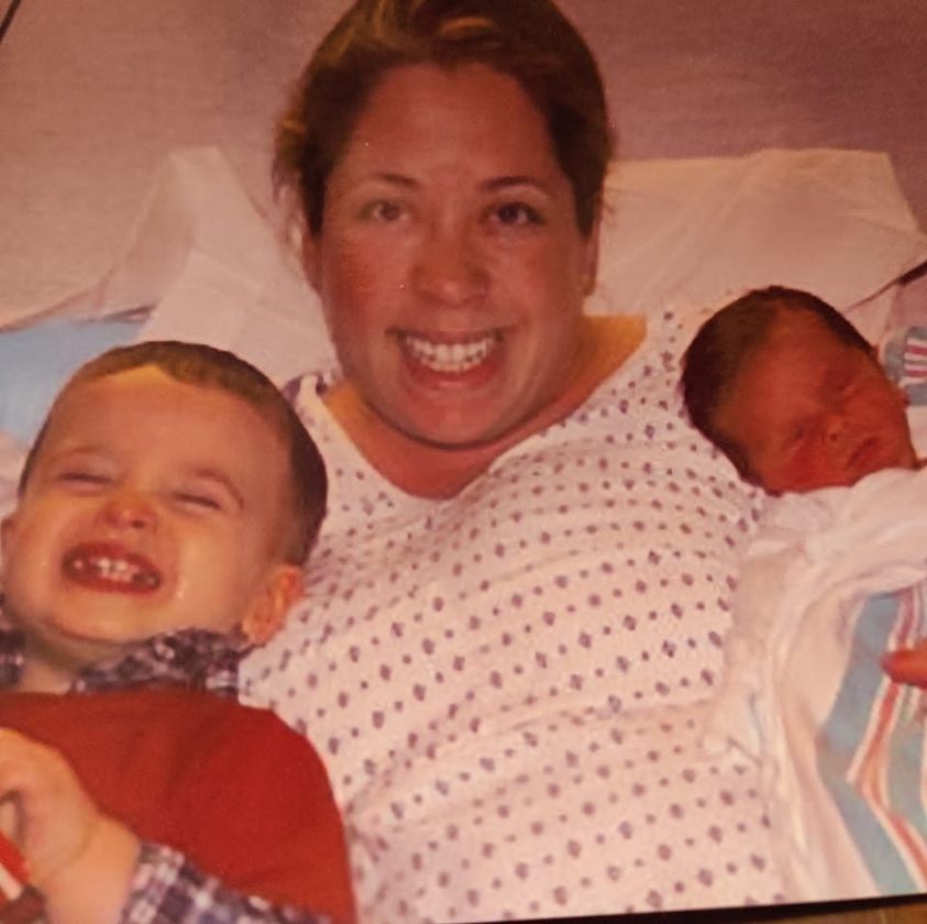 Jody Israel with her two young babies